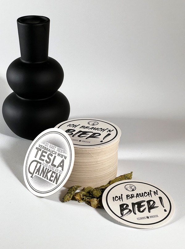 Bierdeckel - Tesla / Ich Brauch'n Bier - 50 Stk.