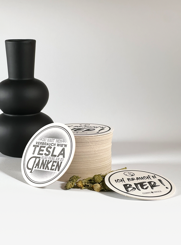 Bierdeckel - Tesla / Ich Brauch'n Bier - 50 Stk.